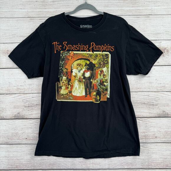 Smashing Pumpkins Cat Wedding T-Shirt Adult Large Black Intoxicated with Madness - Picture 1 of 6